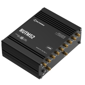 Teltonika RUTM52 Dual 5G Router with dual SIM and eSIM, 11 antennas, power supply